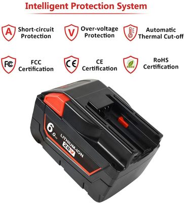 28V 6000mAh Slide Pack μπαταρία συμβατή με το Milwaukee Cordless Power Tools συμβατή με την αντικατάσταση του Milwaukee