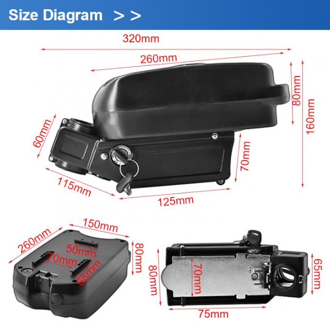 24V 8ah 9ah 10ah 12ah 20ah 18650 Lion 500W 1000W Ebike Electric Bicycle Rechargeable Λίθιο E--Bike Battery Pack Frog shape Li-ion 24V 10Ah Charger included