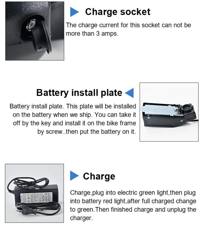 24V 8ah 9ah 10ah 12ah 20ah 18650 Lion 500W 1000W Ebike Electric Bicycle Rechargeable Λίθιο E--Bike Battery Pack Frog shape Li-ion 24V 10Ah Charger included