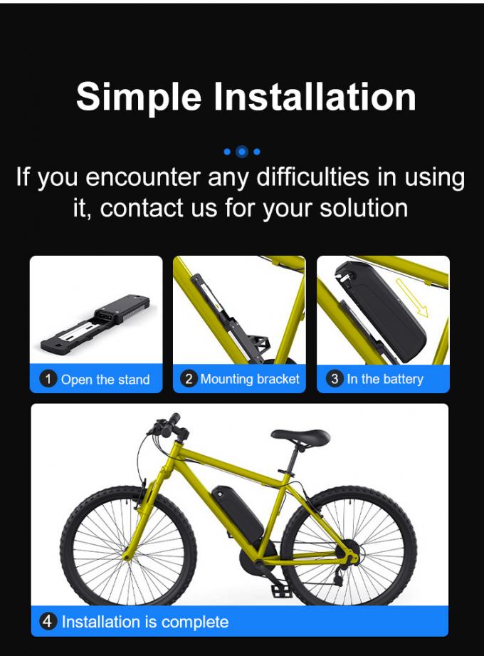 Long Endurance LG 18650 Cells Hailong Κάτω σωλήνας Case 36V 48V 30A E-Bike Battery with Built-in BMS